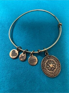 Alex and Ani True Direction Compass Rafaelian Gold Retired 2016 Bracelet